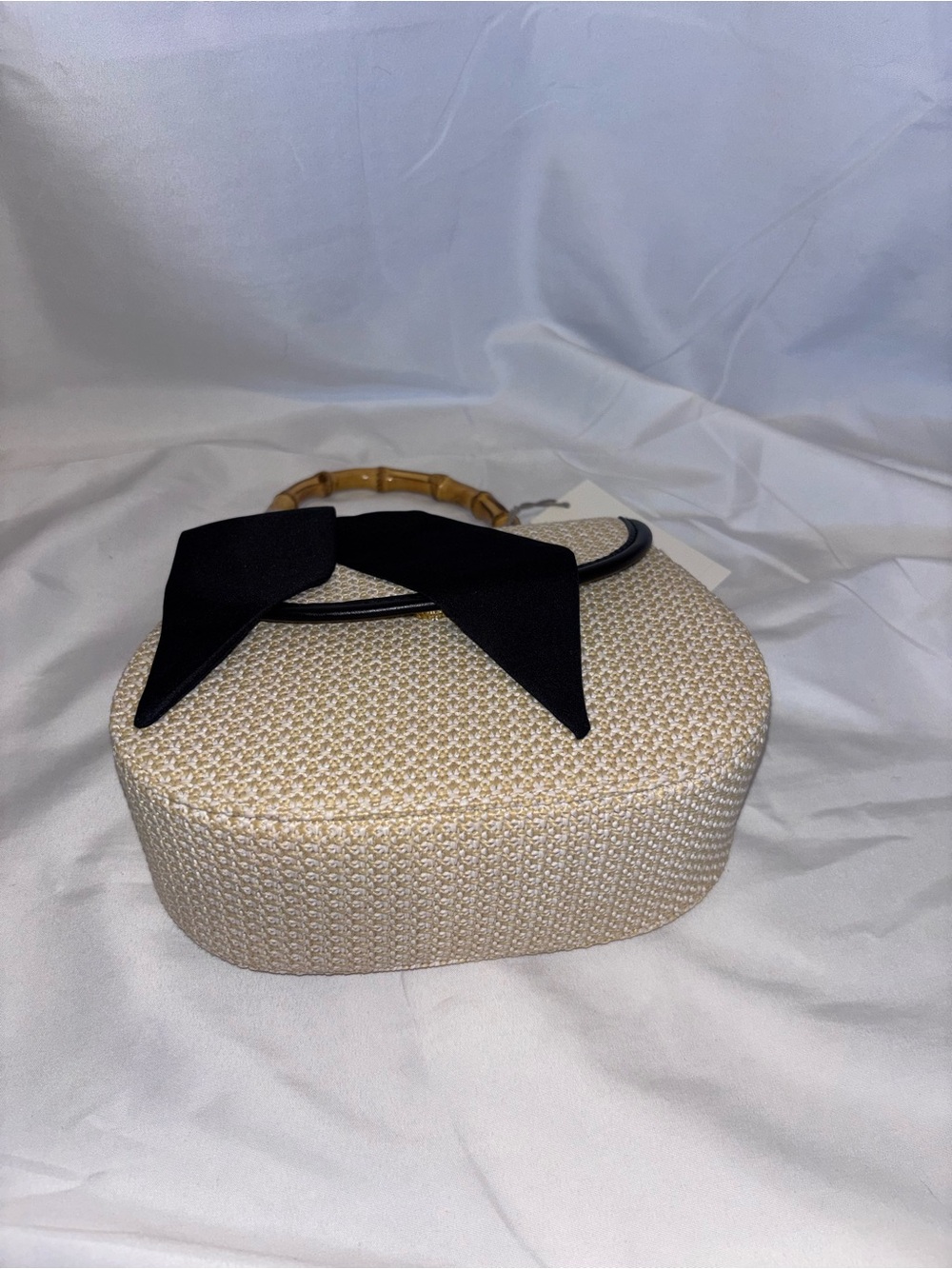 NEW A New Day Beige Straw Bamboo Top-Handle Bag - Picture 3 of 4
